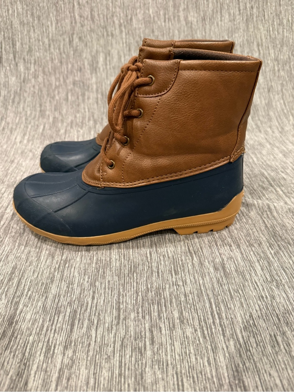 Sperry Navy and Brown Lace-Up Men's Duck Boots
